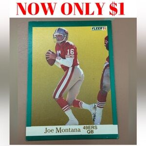 Joe Montana 1991 Fleer San Francisco 49ers NFL Football Card